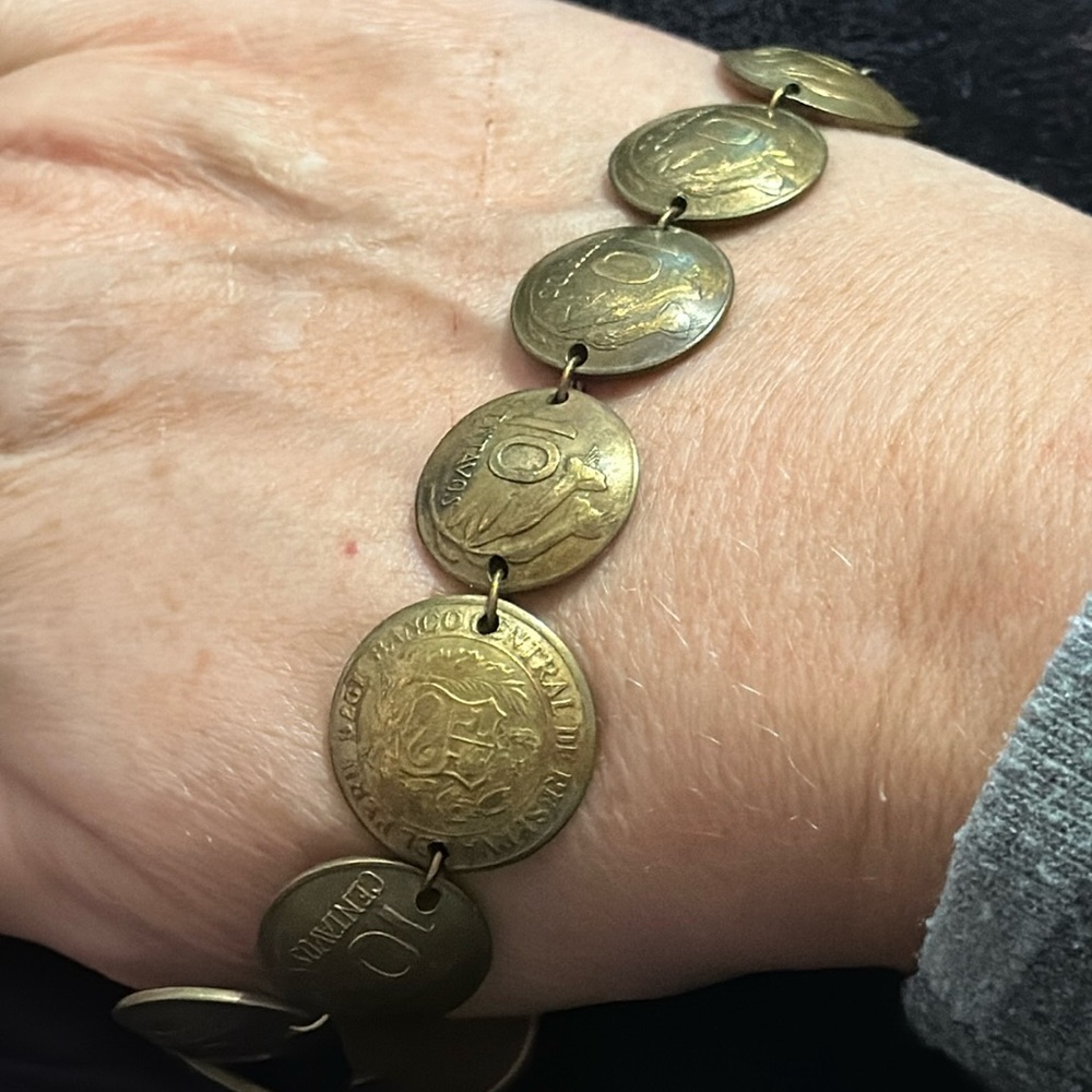 - 1950-60’s VINTAGE Puruvian Coin Bracelet